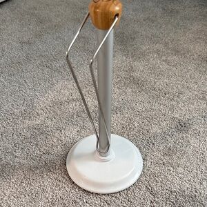 Grove White and Silver Paper Towel Holder